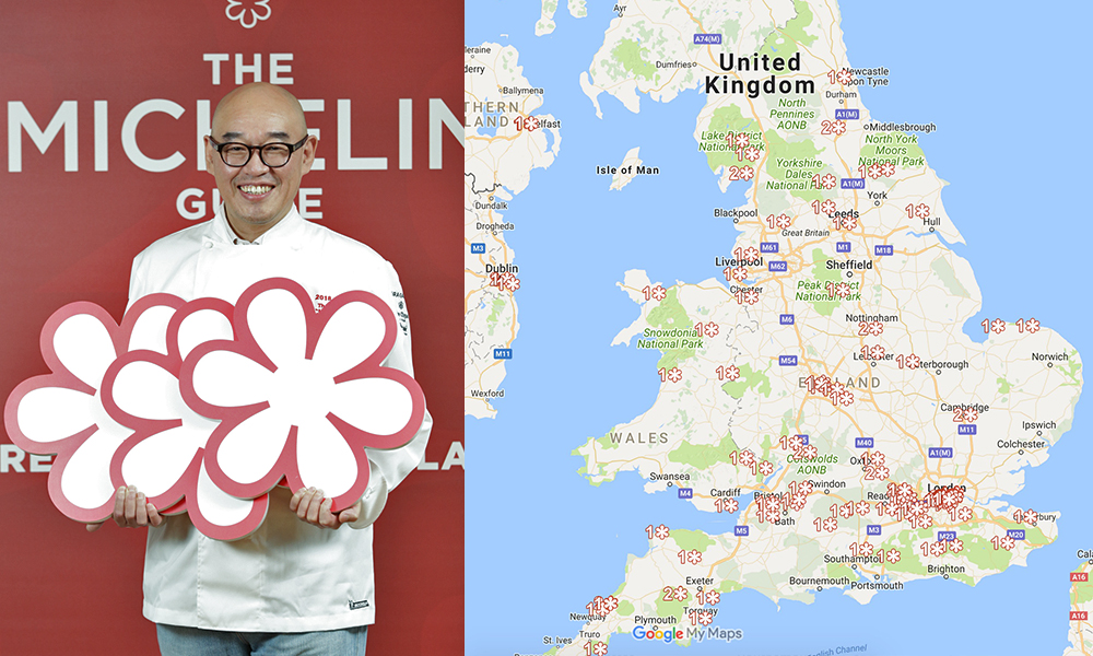 Michelin Star Restaurants England Map